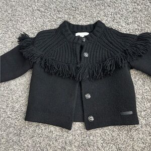 Burberry Children 100% Cashmere Fringed Cardigan Jacket - Size 4Y